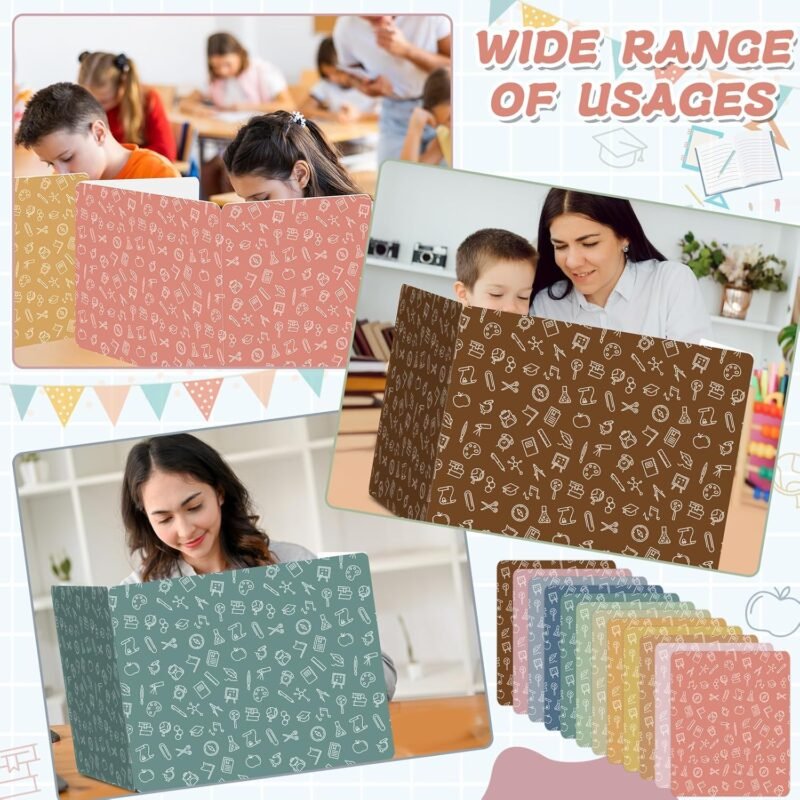 gisgfim 36 Pack Privacy Shields for Student Desk Colorful Desk Dividers Durable Privacy Folders Testing Dividers Shield Study Boards Panel Partition for Classroom Teacher Back to School Supplies - Image 6