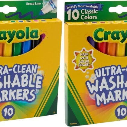 Crayola Ultraclean Broadline Classic Washable Markers (10 Count), (Pack of 2)