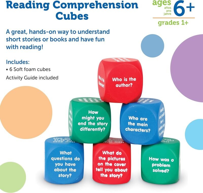 Learning Resources Reading Comprehension Cubes - Set of 6, Kids Ages 6+ Teacher and Classroom Supplies, Reading Aids for Kids - Image 6
