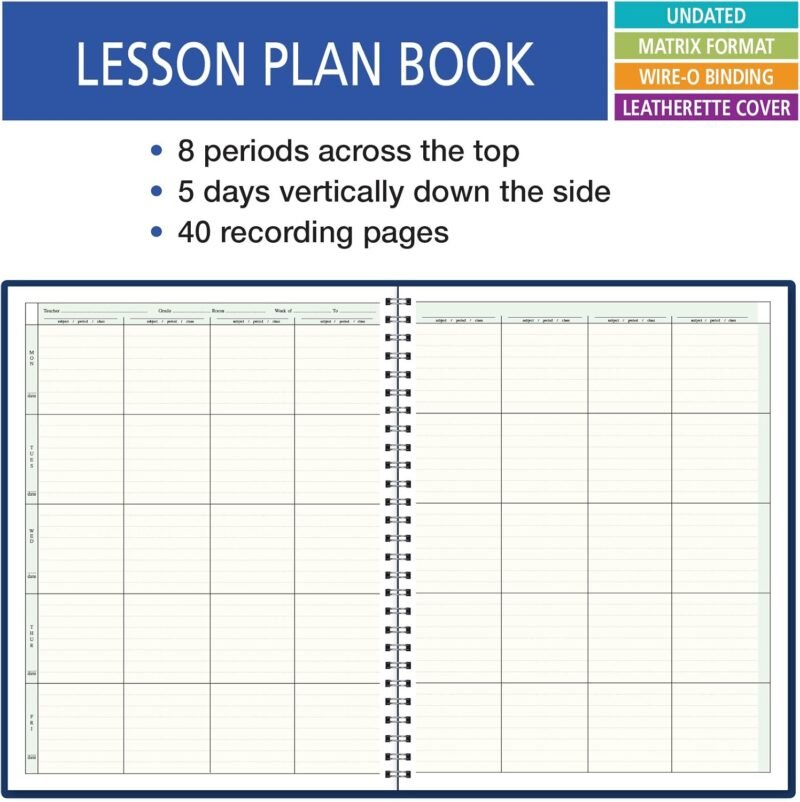 8 Period Teacher Lesson Plan; Days Vertically Down The Side (W208) - Image 2