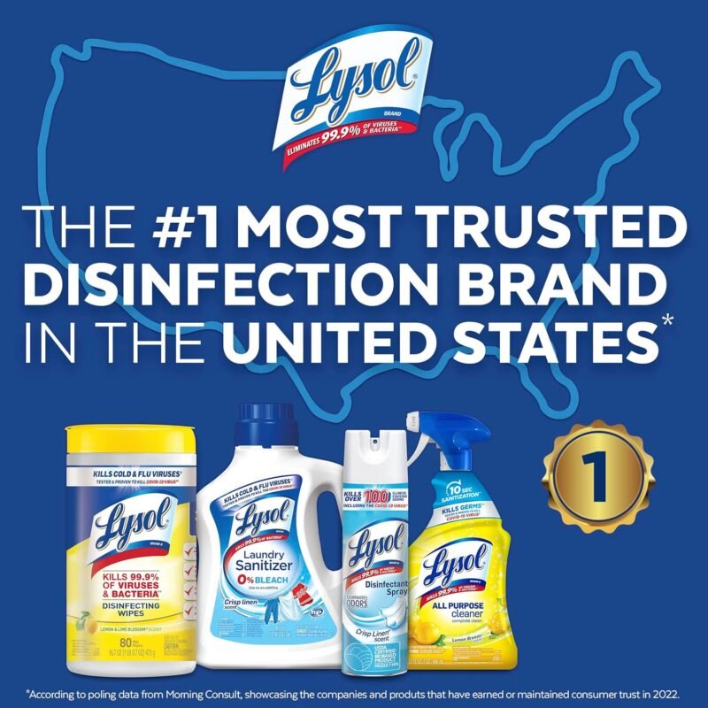Lysol Dual Action, Disinfecting Wipes, Citrus, Blue 35Ct - Image 6