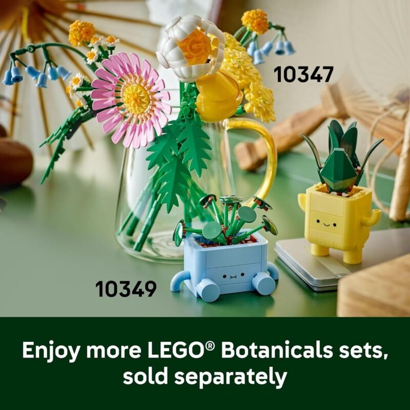 LEGO Botanicals Happy Plants Building Toys - Bedroom or Dorm Room Decor for Girls, Boys, & Adults, Desk or Shelf Display - Birthday Gift Ideas for Kids, Ages 9+ - 10349 - Image 7