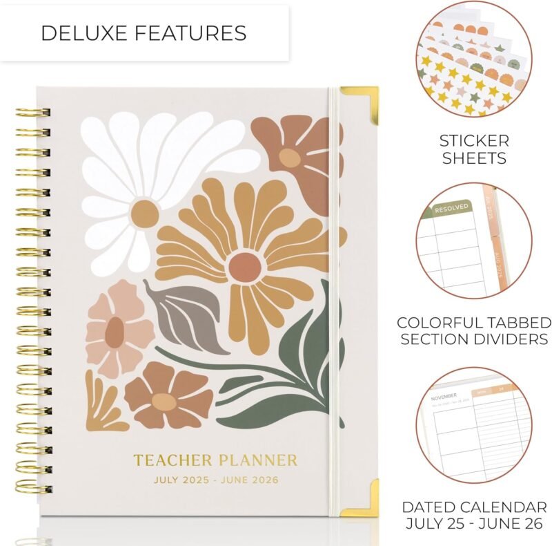 Aesthetic Teacher Planner For The 2025-2026 Academic School Year - Your All Incl. 8.5" x 11" Lesson Plan Book Supplies - Easily Organize Your Daily, Weekly & Monthly Classroom/Homeschool Schedule - Image 5