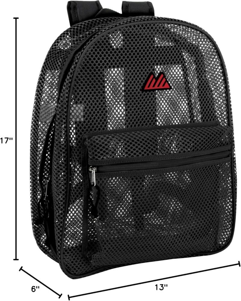 Summit Ridge Mesh Backpacks for Kids, Adults, School, Beach, and Travel, Colorful Transparent Mesh Backpacks with Padded Straps - Image 8