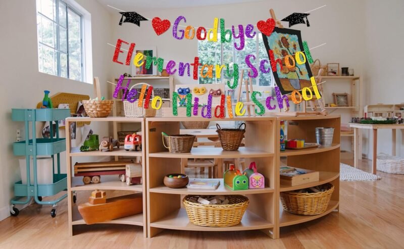 Goodbye Elementary Hello Middle School Banner, 5TH Grade Graduation Decorations 2024, Elementary Graduation Decorations, HM Last Day of Elementary Banner, End of The Elementary School Year Decor - Image 4