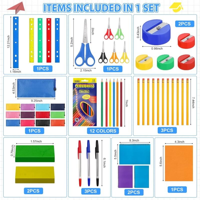 Back to School Supplies Bundle Kit Bulk for Christmas Child Shoebox Donation Classroom School Essential Supplies Kit for Ages 6-12 for Christian Charity Packing Party Samaritan Purse Gifts (12) - Image 2