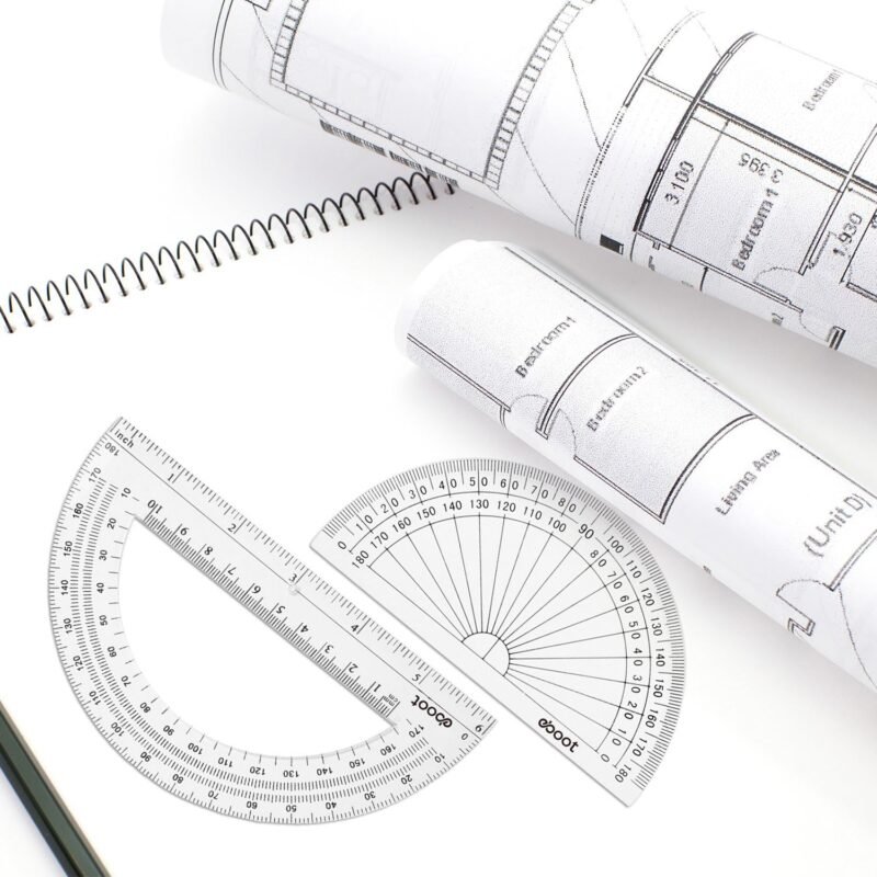 eBoot Plastic Protractor Protractor 180 Degrees, 4 Inch and 6 Inch, Clear, 2 Pieces - Image 6
