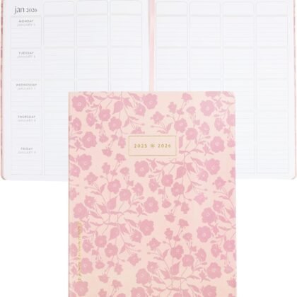 Erin Condren 12-Month Teacher Lesson Planner (Jul 2025 - Jun 2026), 8" x 10" Softbound Weekly and Monthly Planner, Bouquet Vegan Leather Covers, Minimal Theme, Horizontal Layout, Layflat Binding