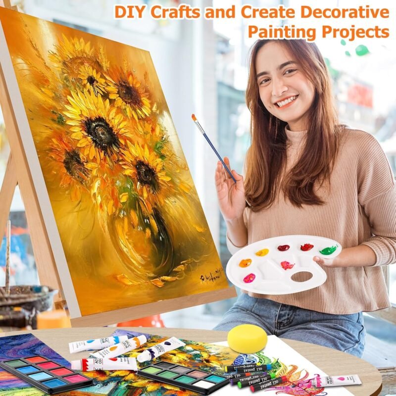 Soucolor Arts and Crafts for Kids Ages 8-12, 192-Pack Deluxe Art Set Coloring Drawing Painting Supplies Art Kit with Acrylic Pad, Watercolor Pad, Sketch Book, Canvases, Acrylic Paint, Crayons, Pencils - Image 4