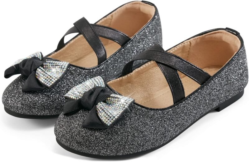 Ablanczoom Girls Flats Dress Shoes - Toddler/Little Girl Casual Slip on Bowknot Mary Jane Ballet Flats Wedding Party School - Image 7