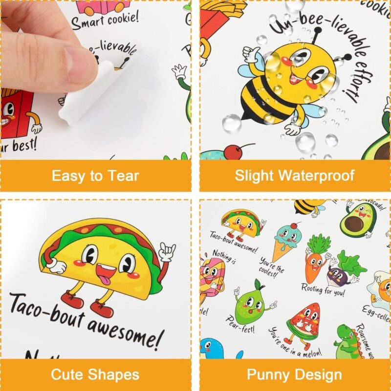 800PCS Punny Teacher Sticker for Student, D-FantiX Motivational Reward Stickers for Kids Classroom, Must Have Essentials for Teachers Elementary, Positive Encouragement Stickers Home School Supplies - Image 5
