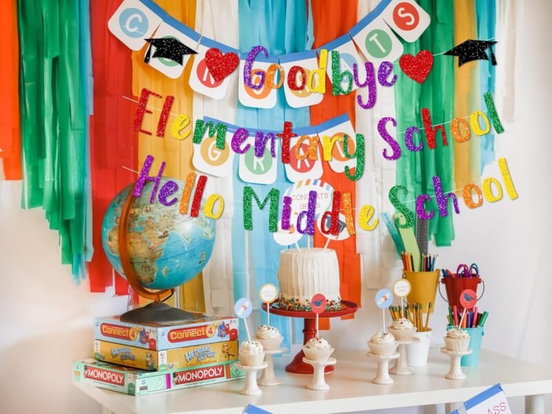 Goodbye Elementary Hello Middle School Banner, 5TH Grade Graduation Decorations 2024, Elementary Graduation Decorations, HM Last Day of Elementary Banner, End of The Elementary School Year Decor - Image 2