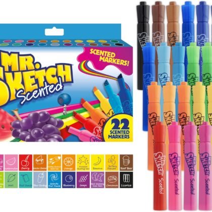 Mr. Sketch Scented Markers, Chisel Tip Marker, Assorted Colors, 22 Count