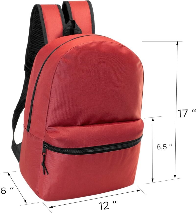 20-Pack 17" School Backpacks for Kids - Backpacks in Bulk for Elementary, Middle, and High School Students, 12 Assorted Colors - Image 4