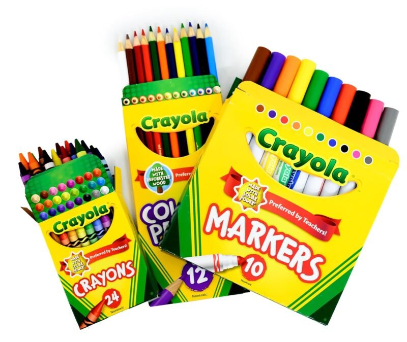 Back to School Supply Box Grades K-5 - School Supply Boxes - 32 Piece School Supplies Kit Includes Markers, Crayons, Pencils, Scissors, Folders, Glue Sticks, Notebook, and Composition Book - Image 5