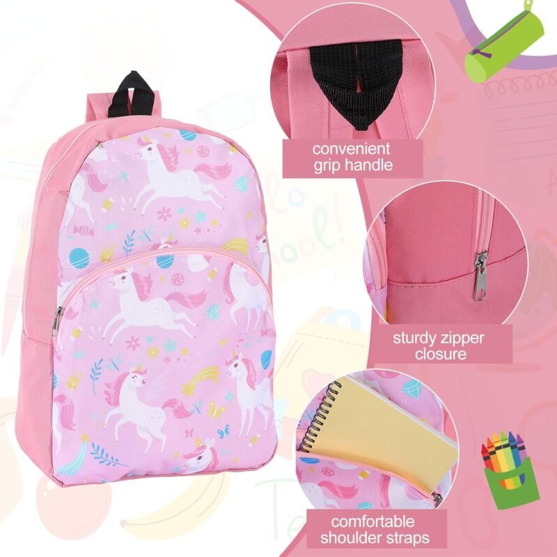 12 Pack Kids Backpack Bulk 15'' Elementary Kindergarten Preschool Back School Supply Bundle for Boys Girls Charity Donate - Image 3