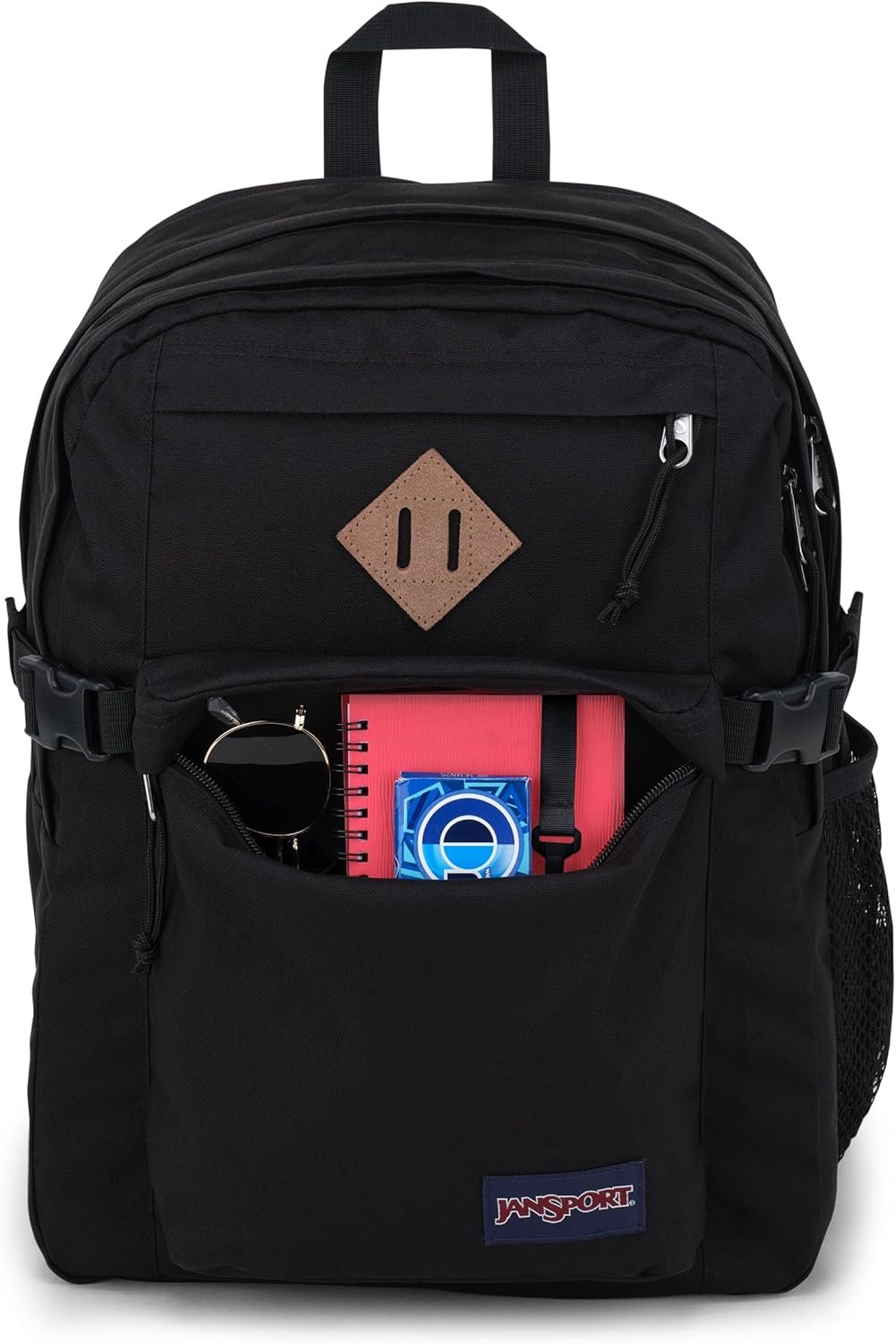 JanSport Main Campus Backpack - Travel or Work backpack w 15-Inch Laptop Sleeve and Dual Water Bottle Pockets, Black - Image 4