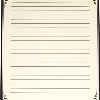 Gift Boutique - 100 Vintage Stationery Paper Elegant Retro Lined Sheets for Writing Poems Lyrics Letters Office Notes and Printing Supplies Cream 8.5" X 11"