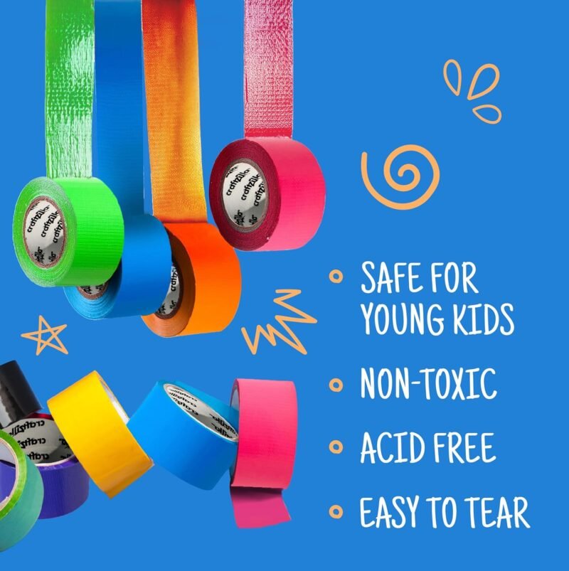 Rainbow Colored Duct Tape - 15 Yards x 2 Inch - 12 Pack Colored Duct Tape Variety Pack for Arts - Image 7