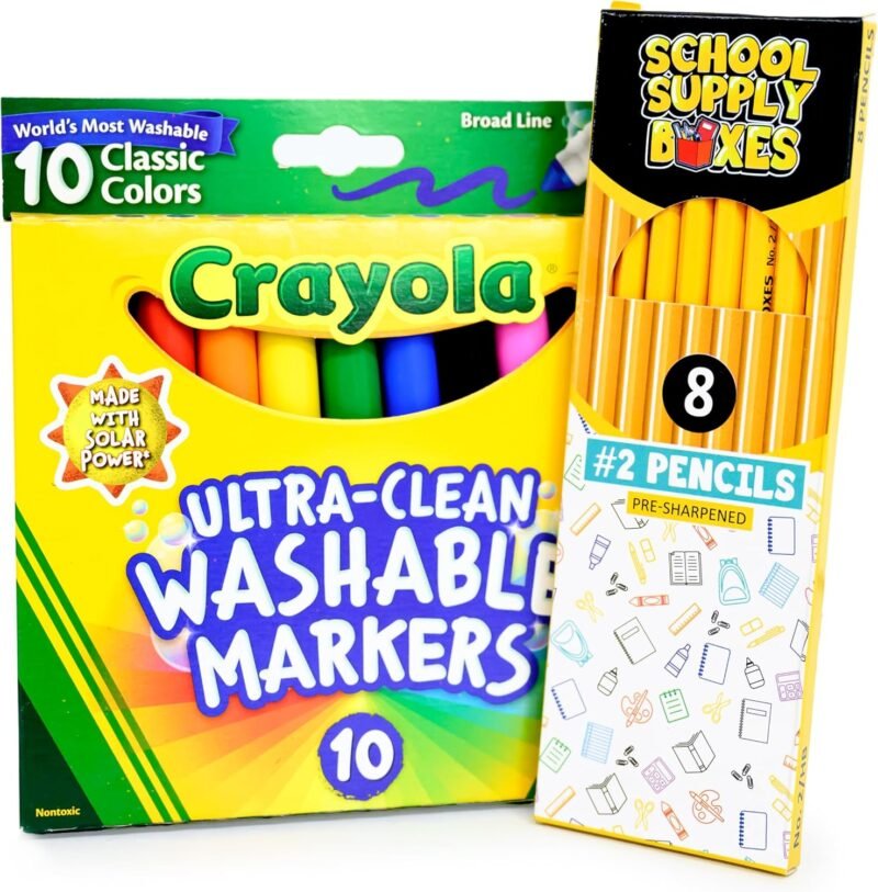 Back to School Essentials Supplies Kit Bundle for K-8 Students – 20-Piece First Day of School Must-Have Set with Notebooks, Pencils, Folders & More - Image 5
