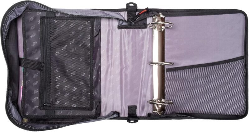 Case-it Might Zip Tab Zipper Binder, 3" O-Ring with 5-Color tabs, Expanding File Folder and Shoulder Strap and Handle, D-156-B Blue - Image 3