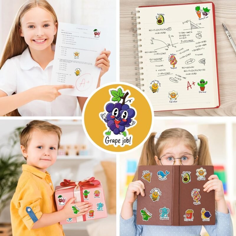 800PCS Punny Teacher Sticker for Student, D-FantiX Motivational Reward Stickers for Kids Classroom, Must Have Essentials for Teachers Elementary, Positive Encouragement Stickers Home School Supplies - Image 3