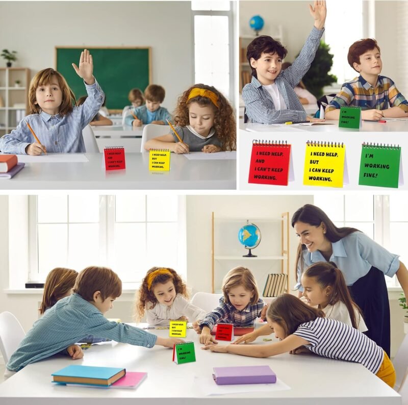 Jutom 24 Pcs I Need Help Mini Flip Chart for Teacher Need Classroom Management Tools Teacher Incentives Self Assessment Cards for Kids Toddlers Students Behavior School Supplies - Image 5