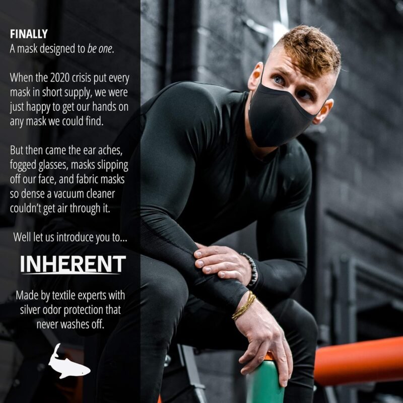 INHERENT Premium Traveler's Face Mask with Anti-Odor SILVERbac | Reusable, Adjustable, Comfortable - Image 5