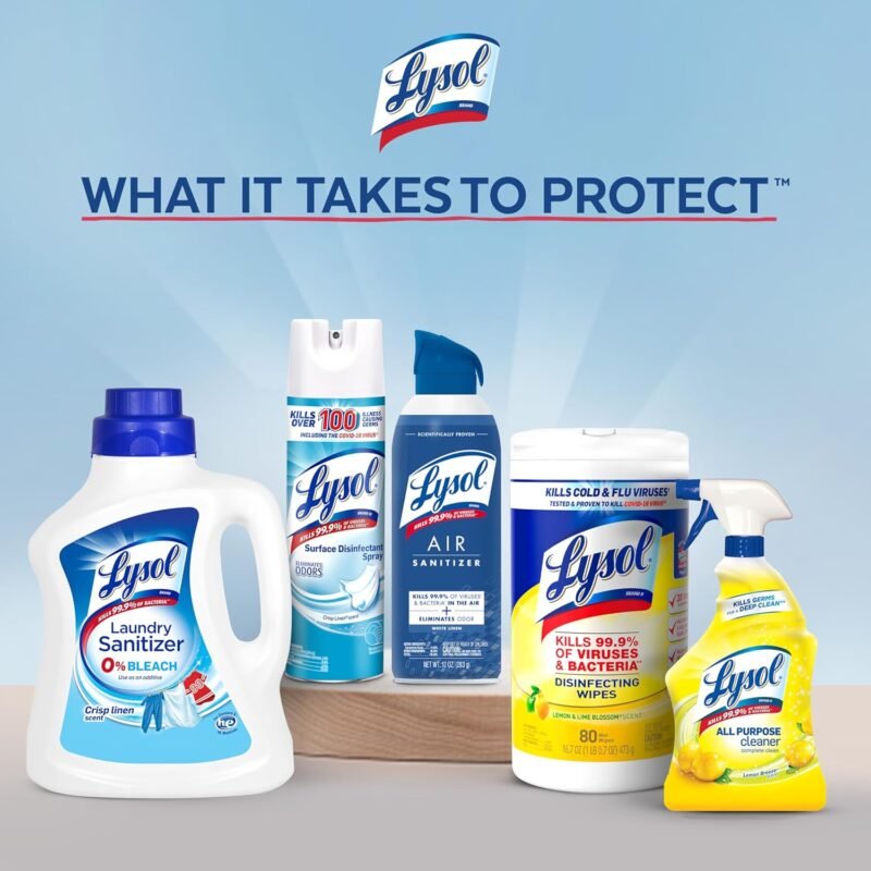 Lysol Disinfectant Wipes Bundle, Multi-Surface Cleaning Wipes, For Disinfecting & Cleaning, contains Lemon & Lime Blossom, Crisp Linen, & Mango & Hibiscus, 3x80 ct, (240 ct Total) - Image 7