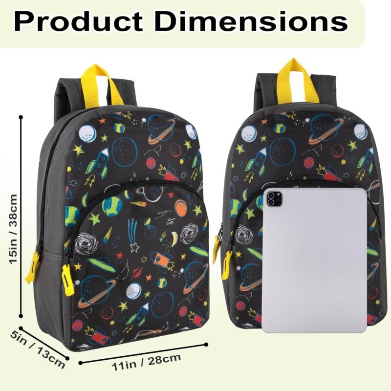 Trail maker 15 Inch Kids Backpacks for Boys & Girls | Preschool, Kindergarten, Elementary School Backpacks with Adjustable, Padded Straps (Stellar Space) - Image 5