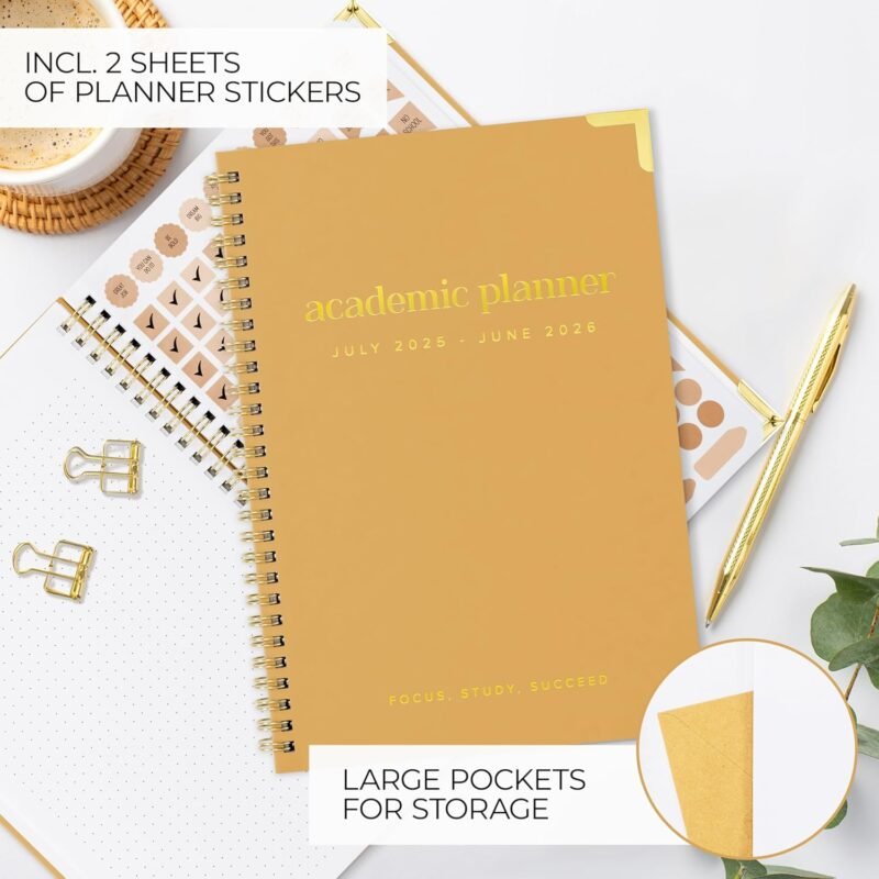 Aesthetic 2025-2026 Academic Planner - A Beautiful 7 x 10" Daily Planner for Women or Men with Weekly & Monthly Spreads For The 25-26 School Year - Modern Calendar Runs From July 2025, June 2026 - Image 3