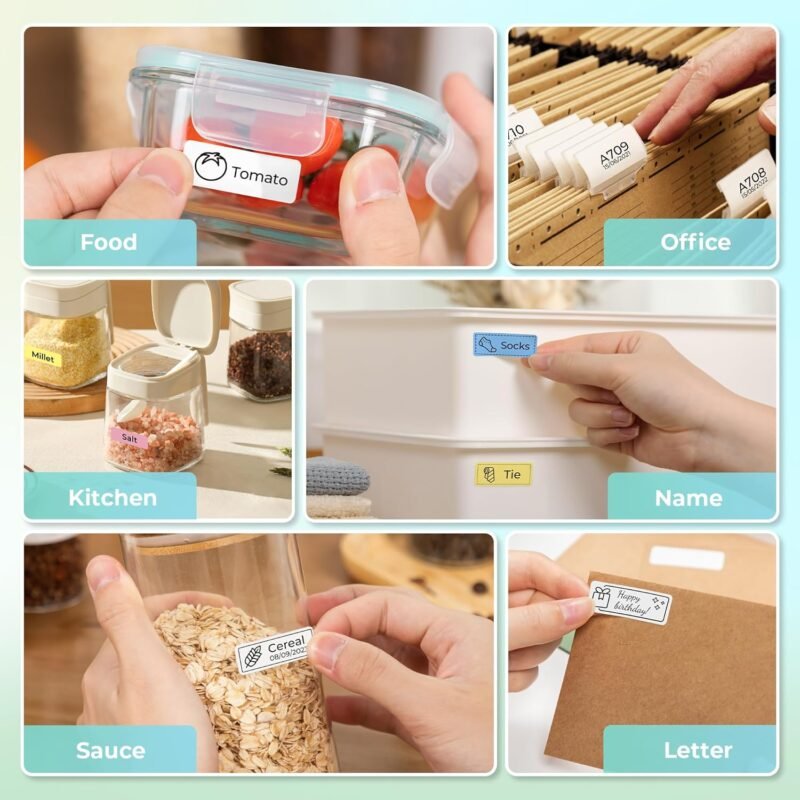Nelko Label Maker Machine with Tape, P21 Bluetooth Label Printer, Wireless Mini Label Makers with Multiple Templates for School Office Home, White - Image 9