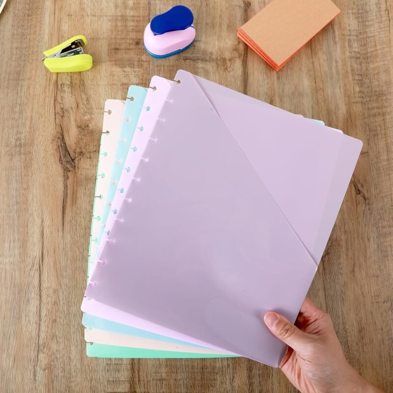 5 Pcs Happy Planner Inserts Happy Planner Accessories Discbound Notebook Accessories Discbound Dividers with Pockets Discbound Notebook Colored Discbound Slash Pocket Folder for Binder Folder Office - Image 7
