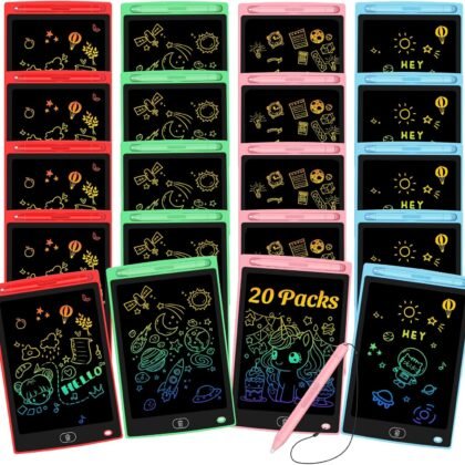 20 Pack LCD Writing Tablet for Kids - Erasable and Reusable Toddler Doodle Board in 8.5 inch, Ideal Drawing Pad for Learning Toy for Ages 3-8, Gift for Girls Boys (20 Pack)