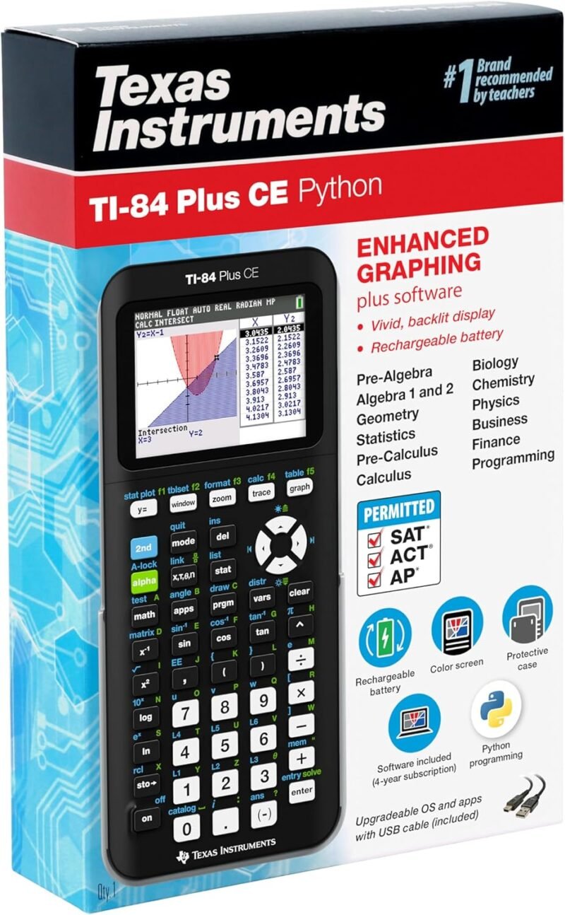 Texas Instruments TI-84 Plus CE Color Graphing Calculator, Black - Image 10