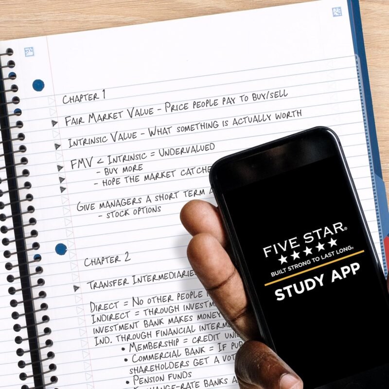 Five Star Advance Spiral Notebook + Study App, 5 Subject, College Ruled Paper, 8-1/2" x 11", 200 Sheets, Spiral Guard, Movable Tabbed Dividers, Black (73144) - Image 3