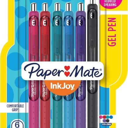 Paper Mate Inkjoy Gel Pen, Retractable, Medium 0.7 Mm, Assorted Ink and Barrel Colors, 6/Pack