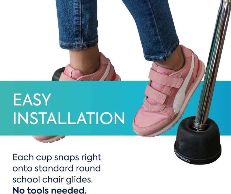 Bouncyband Wiggle Wobble Chair Feet – Transform a Standard School Chair into a Wobble Chair – Chair Feet for Classroom Help Improve Concentration and Calm Children Aged 3+ - Image 6