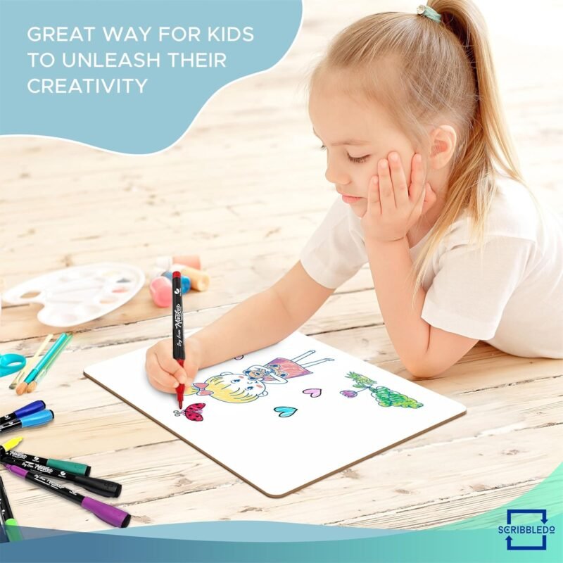 Scribbledo Small White Board Dry Erase Mini Whiteboard 9x12 Inch Small Dry Erase Board Marker Board Dry Erase Lapboards Handheld Personal White Boards for Students Whiteboard Office - Image 8