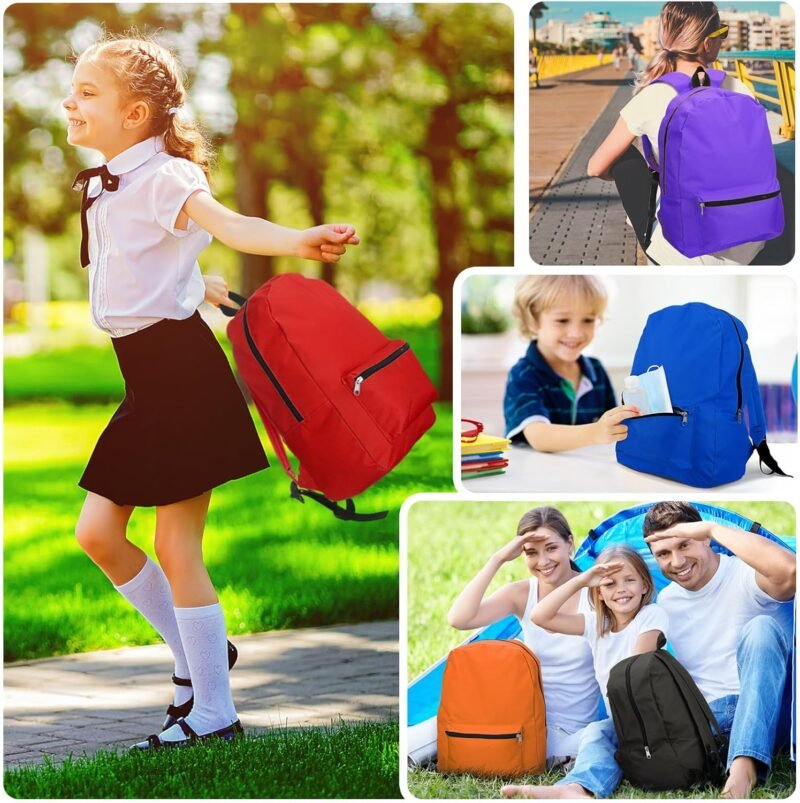 Silkfly 12 Pcs 17" Backpacks with 144 Pcs School Supplies Kits Includes Markers Scissors Rulers Sharpeners Ballpoint Pens Erasers Pencil Cases Pencils for Elementary Middle High School - Image 4