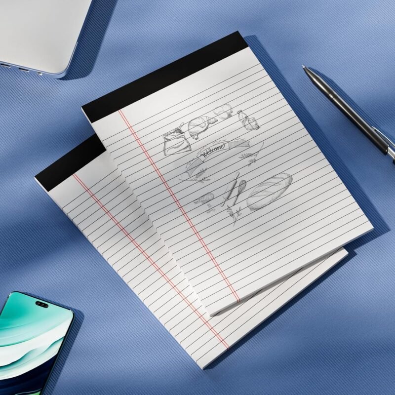 Legal Pads 8.5 x 11, Writing Paper Tablets 8-1/2 x 11, 6 Pack White Note Pads 8.5 x 11 for Office Supplies, Letter Pads 8.5 x 11 Wide Ruled, Perforated Notepads 8.5 x 11, 30 Sheets Each Notebook Paper - Image 7
