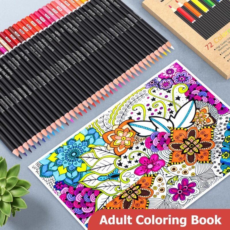 Soucolor 72-Color Colored Pencils for Adult Coloring Books, Back to School Supplies, Soft Core, Artist Drawing Sketching Pencils Set, Art Supplies Kit Gifts for Kids Teens Beginners Blending Shading - Image 3