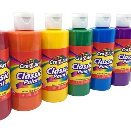 Cra-Z-art Washable Classic Paint Bulk Pack 8ct, Assorted Colors 4oz each bottle, 32oz