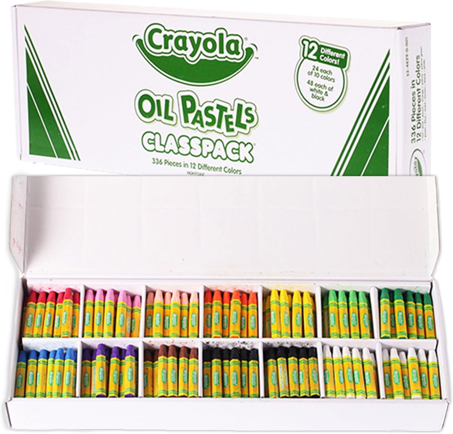 Crayola Oil Pastels Classpack (336ct), 12 Brilliant Opaque Colors, Kids Arts & Crafts, School Supplies for Classrooms, 4+ - Image 2