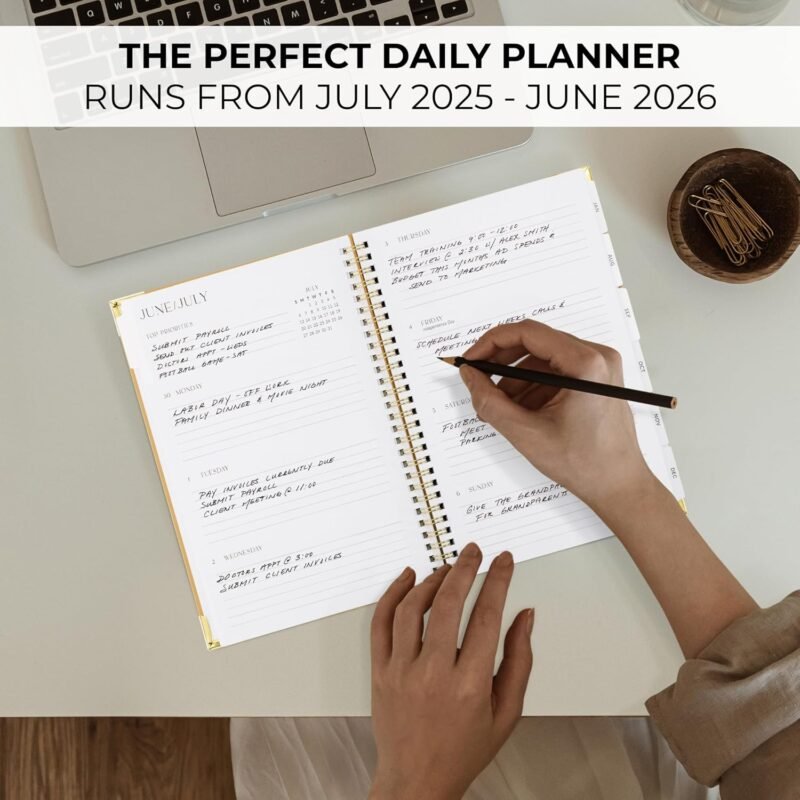 Aesthetic 2025-2026 Academic Planner - A Beautiful 7 x 10" Daily Planner for Women or Men with Weekly & Monthly Spreads For The 25-26 School Year - Modern Calendar Runs From July 2025, June 2026 - Image 7