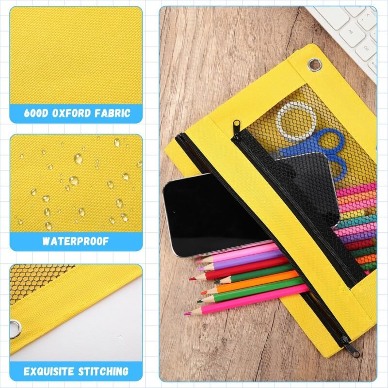 24 Pieces Scissors Bulk Binder Pencil Pouches Blunt Tip Scissors Pen Case With 3 Holes for Office Home Supplies - Image 3