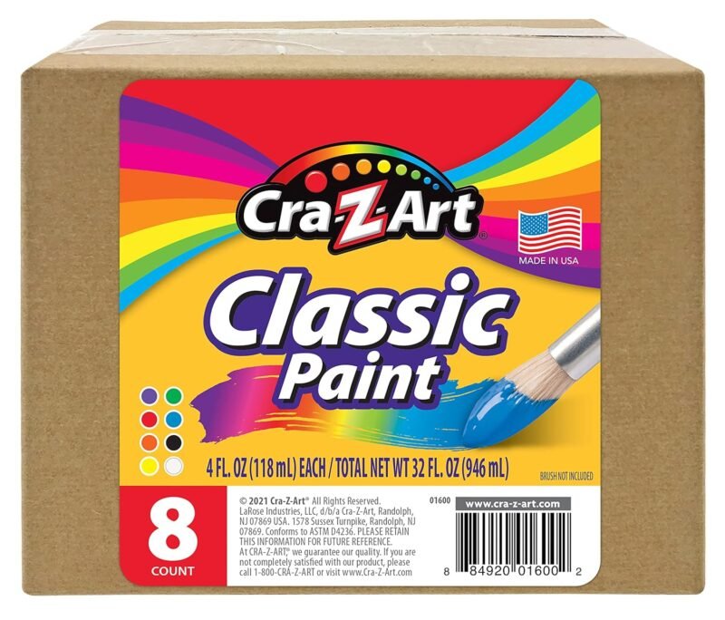 Cra-Z-art Washable Classic Paint Bulk Pack 8ct, Assorted Colors 4oz each bottle, 32oz - Image 3