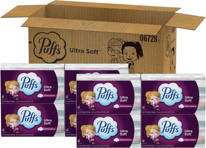 Puffs Ultra Soft Non-Lotion Facial Tissue, 8 Family Boxes, 124 Facial Tissues per Box - Image 11