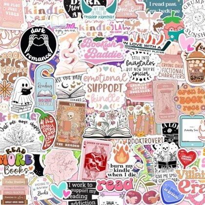 120 PCS Romance Book Stickers for Kindle, Bookish Sticker Pack for Readers Adult Spicy Booktok Vinyl Decals for Laptop IPAD Reader Water Bottle Girls Waterproof