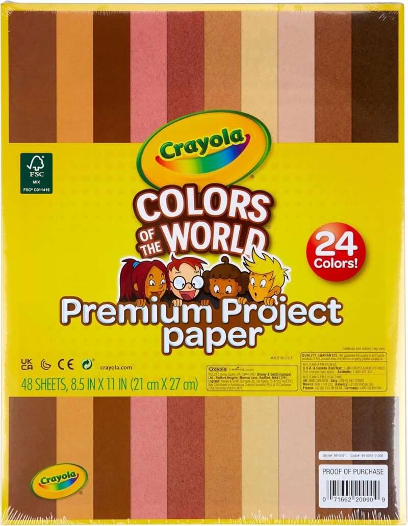 Crayola Construction Paper in Colors of The World, 8.5” x 11”, 24 Colors, Craft Supplies, 48 Sheets - Image 2